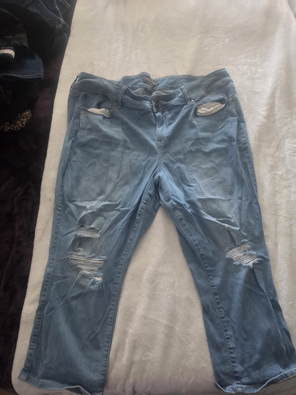 torrid Light Blue Distressed Cropped Jegging